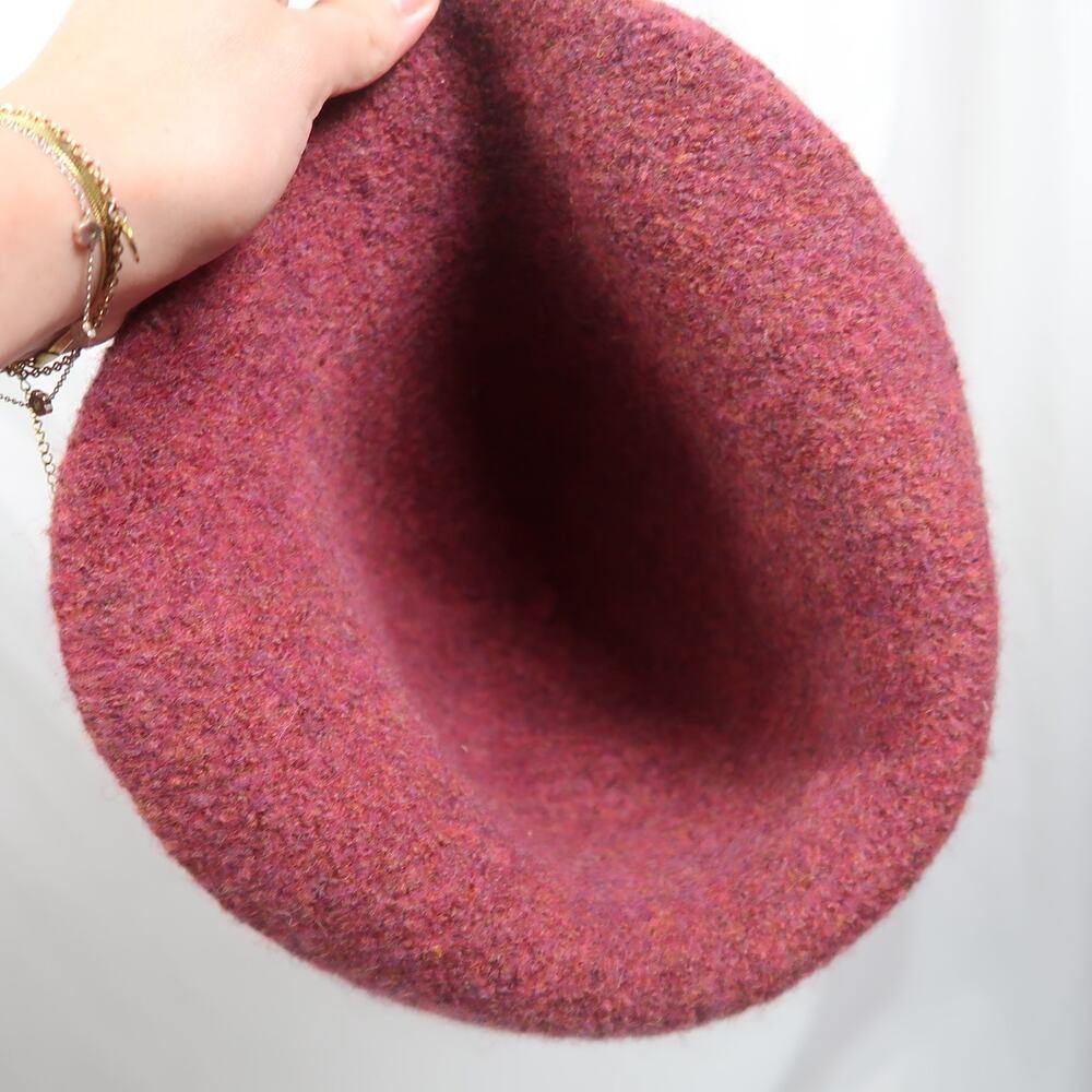 Vintage Burgundy Red Boiled Wool Cloche Hat - Picture 4 of 4